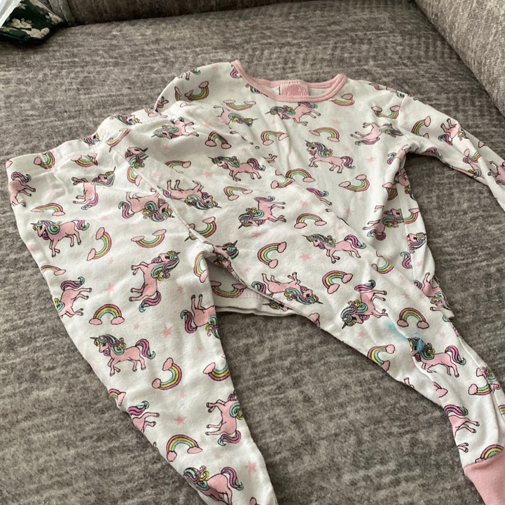 Unicorn rainbows and star pjs set